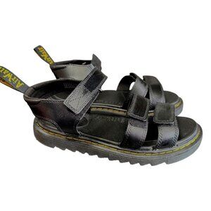 Dr Martens Junior Klaire Leather Strap Sandal Women‎ 6 Black Lightweight Straps